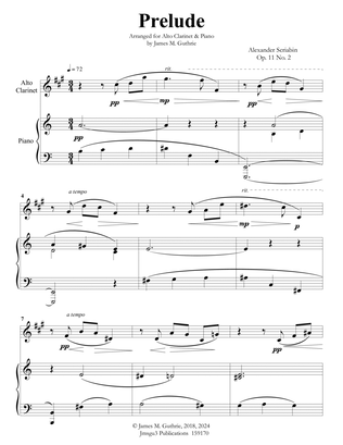Scriabin: Prelude Op. 11 No. 2 for Alto Clarinet & Piano