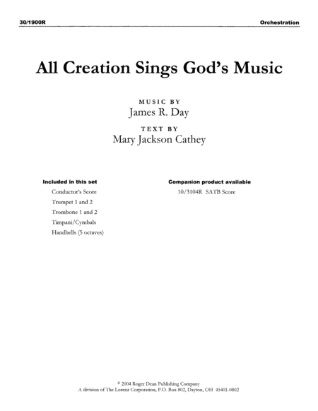 All Creation Sings God's Music Score and Parts