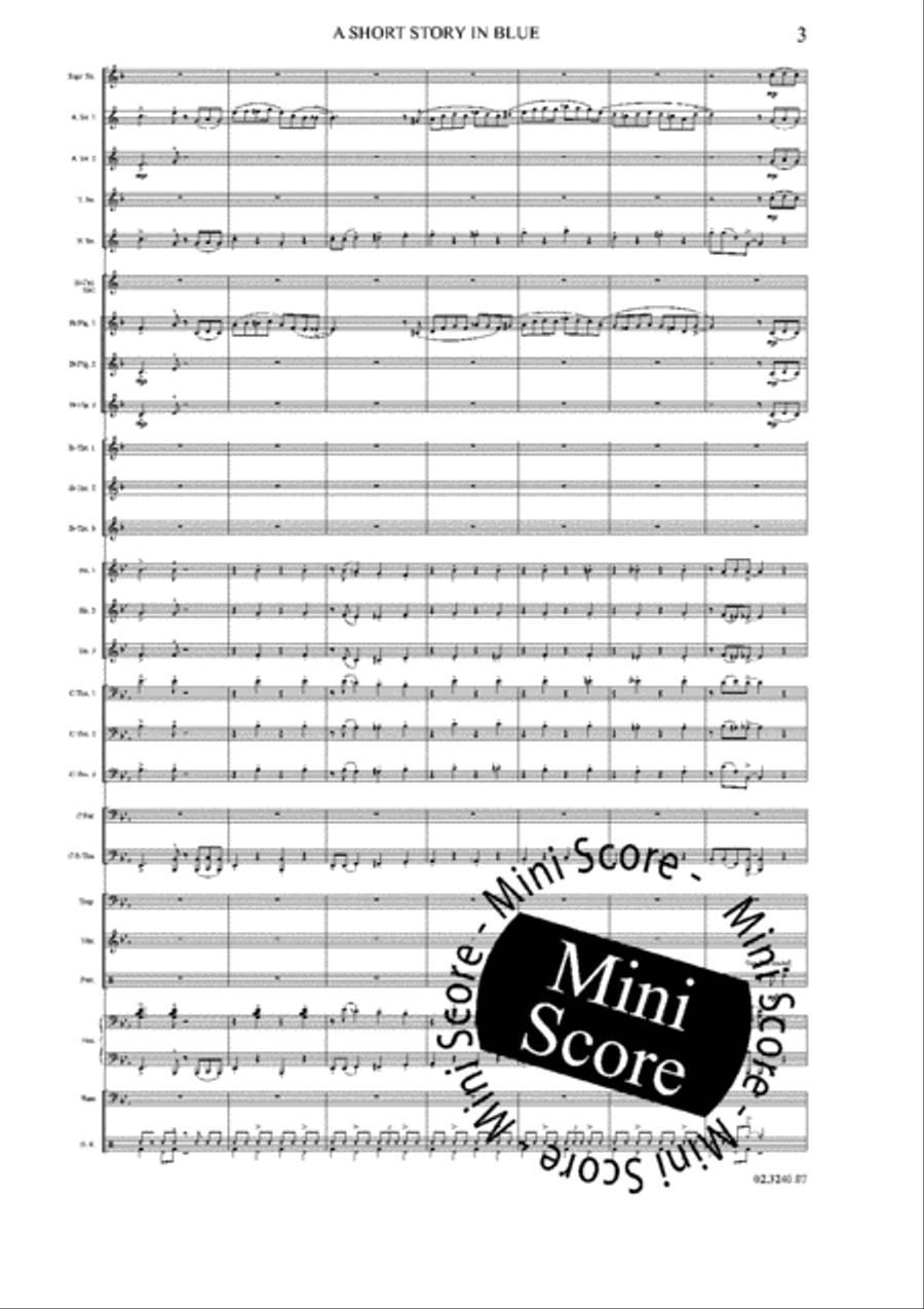 A Short Story in Blue Fanfare Band scores gallery preview page 9