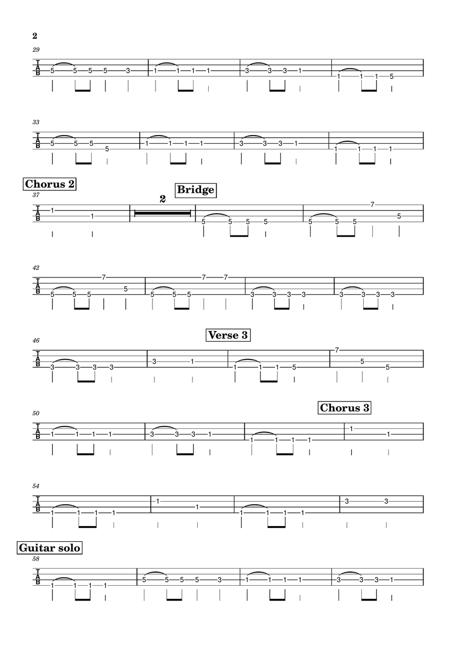 Love Hurts Guitar Tablature scores gallery preview page 2