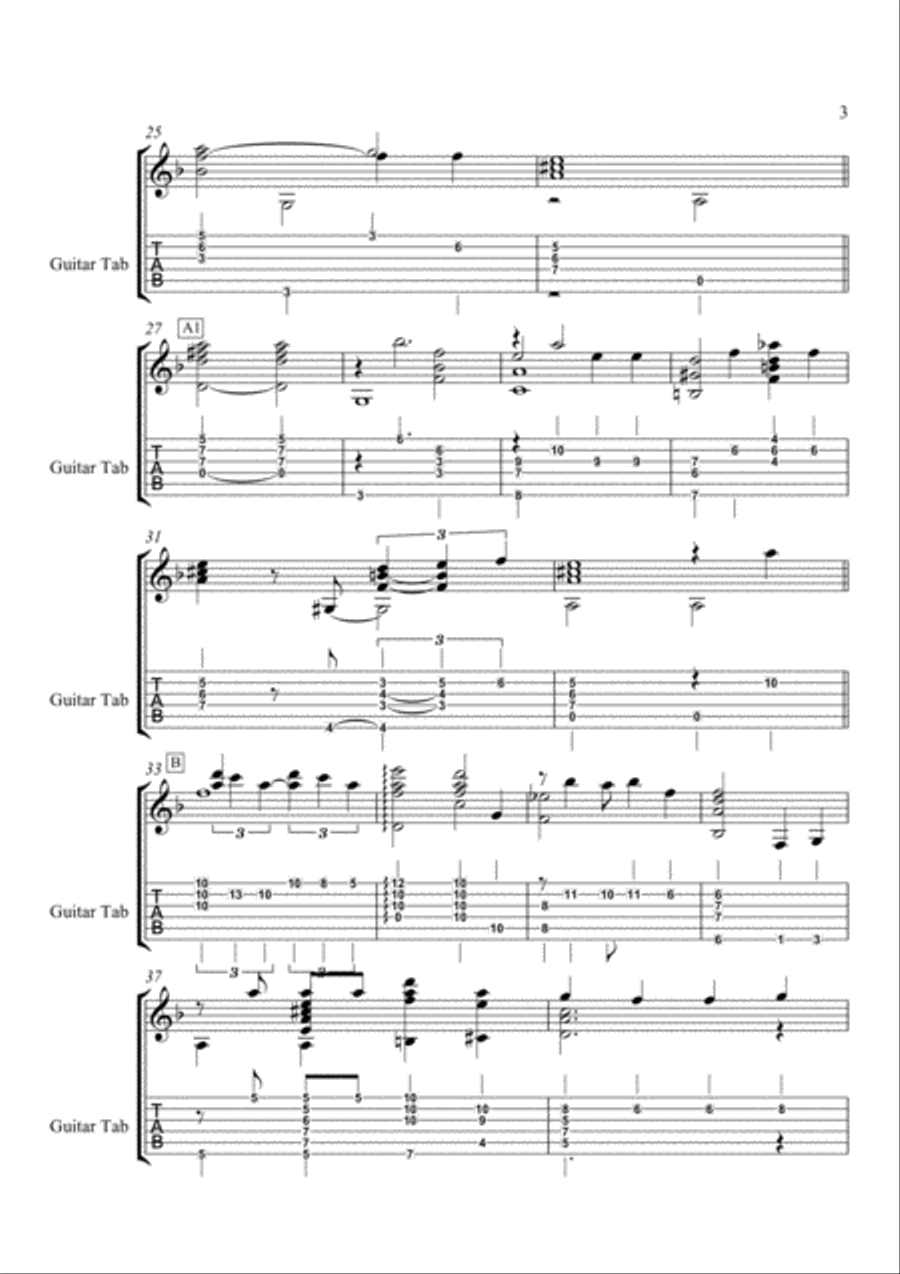 Michelle Michelle Guitar Tablature scores gallery preview page 3
