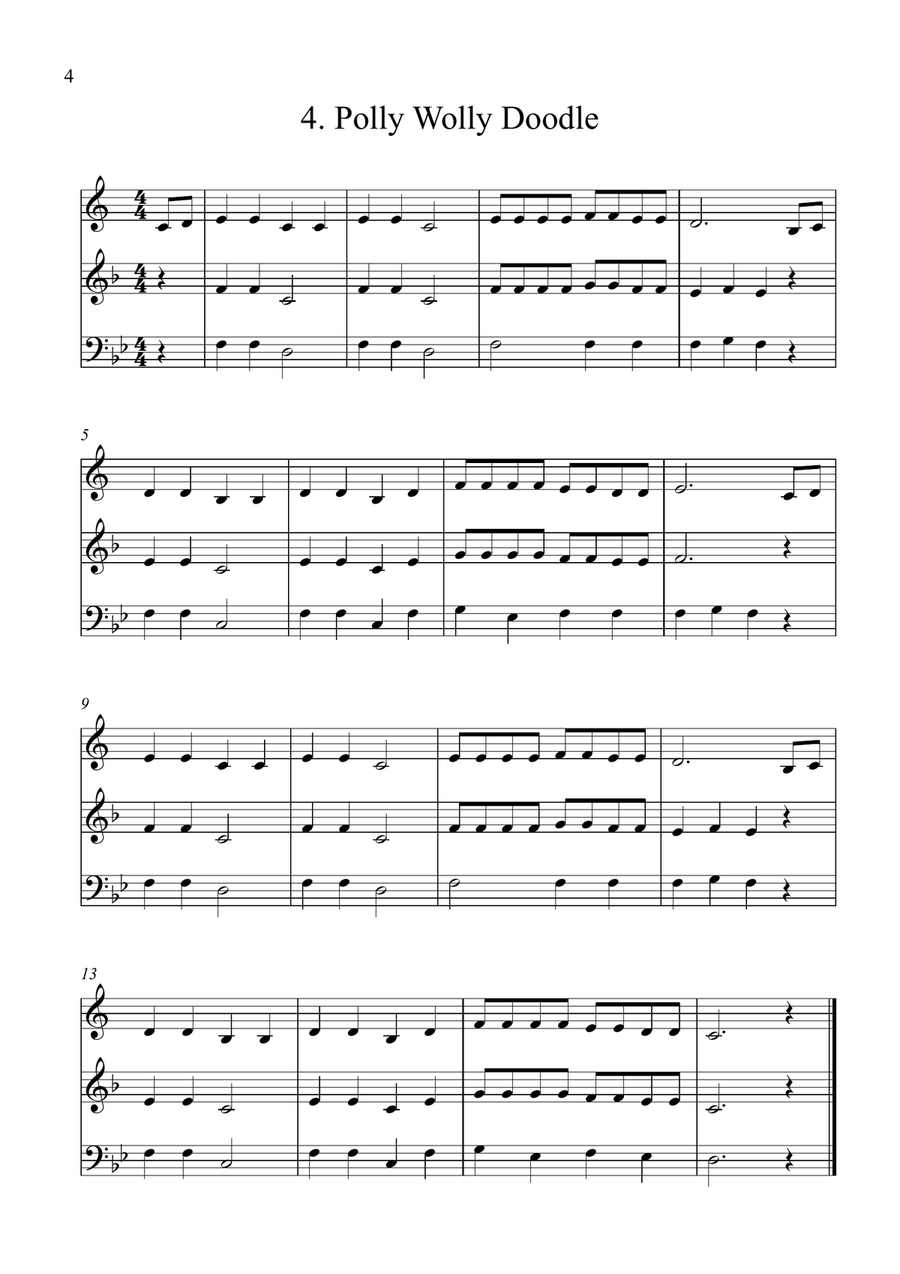 14 Easy Trios For Trumpet, French Horn And Trombone Brass Trio scores gallery preview page 4