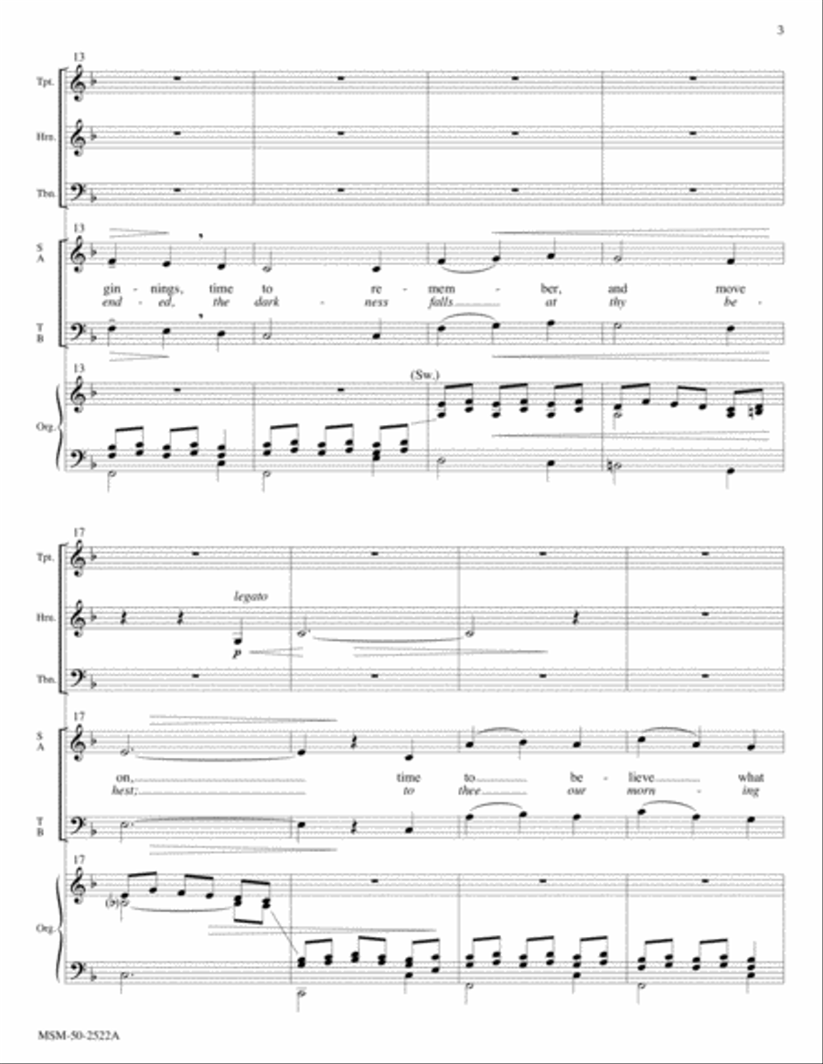 This Is a Day of New Beginnings The Day Thou Gavest, Lord, Is Ended Choir scores gallery preview page 3