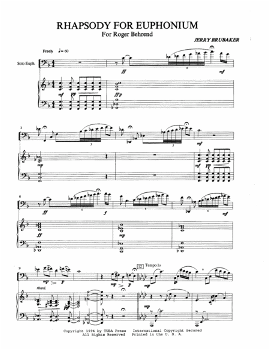 Rhapsody for Euphonium Rhapsody for Euphonium Euphonium scores gallery preview page 2