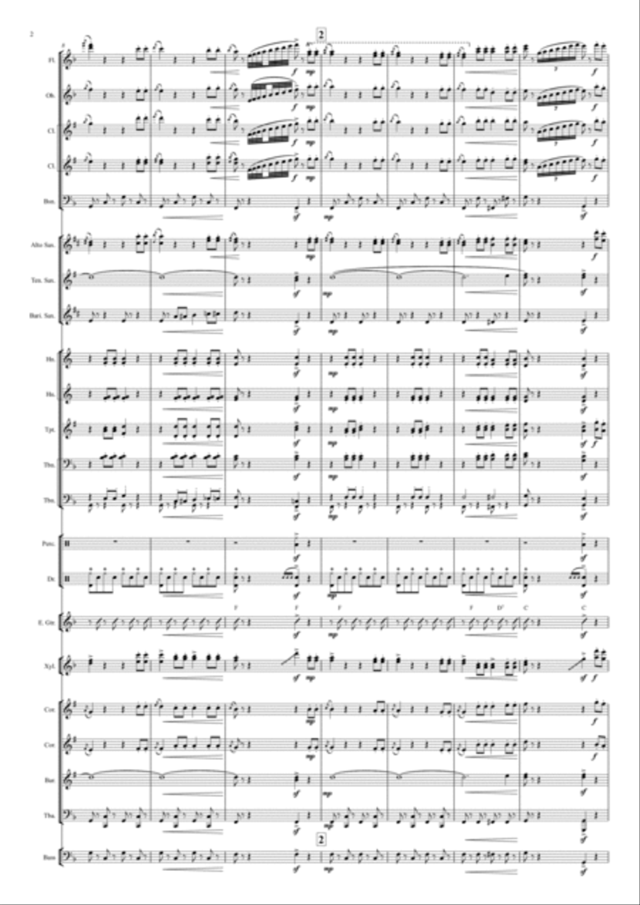 Bandits' Galop on Motives of an Operetta 'Prinz Methusalem', Op.378, for xylophone with a brass band Brass Band scores gallery preview page 3