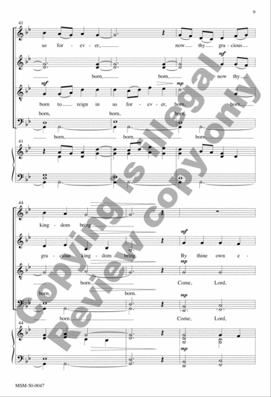 Come, Thou Long-Expected Jesus (Choral Score) image number null