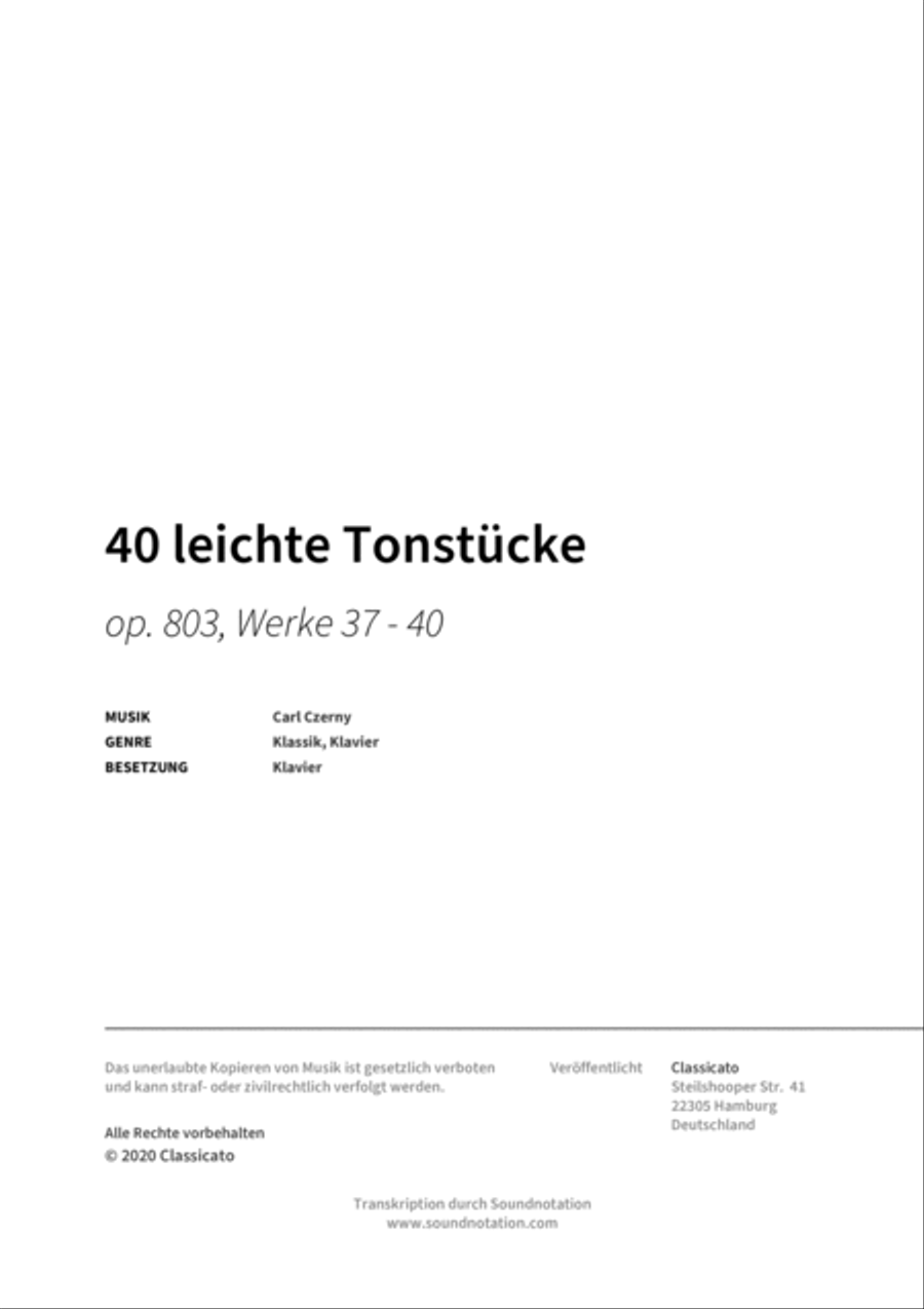 40 leichte Tonstucke Piano scores gallery preview page 2