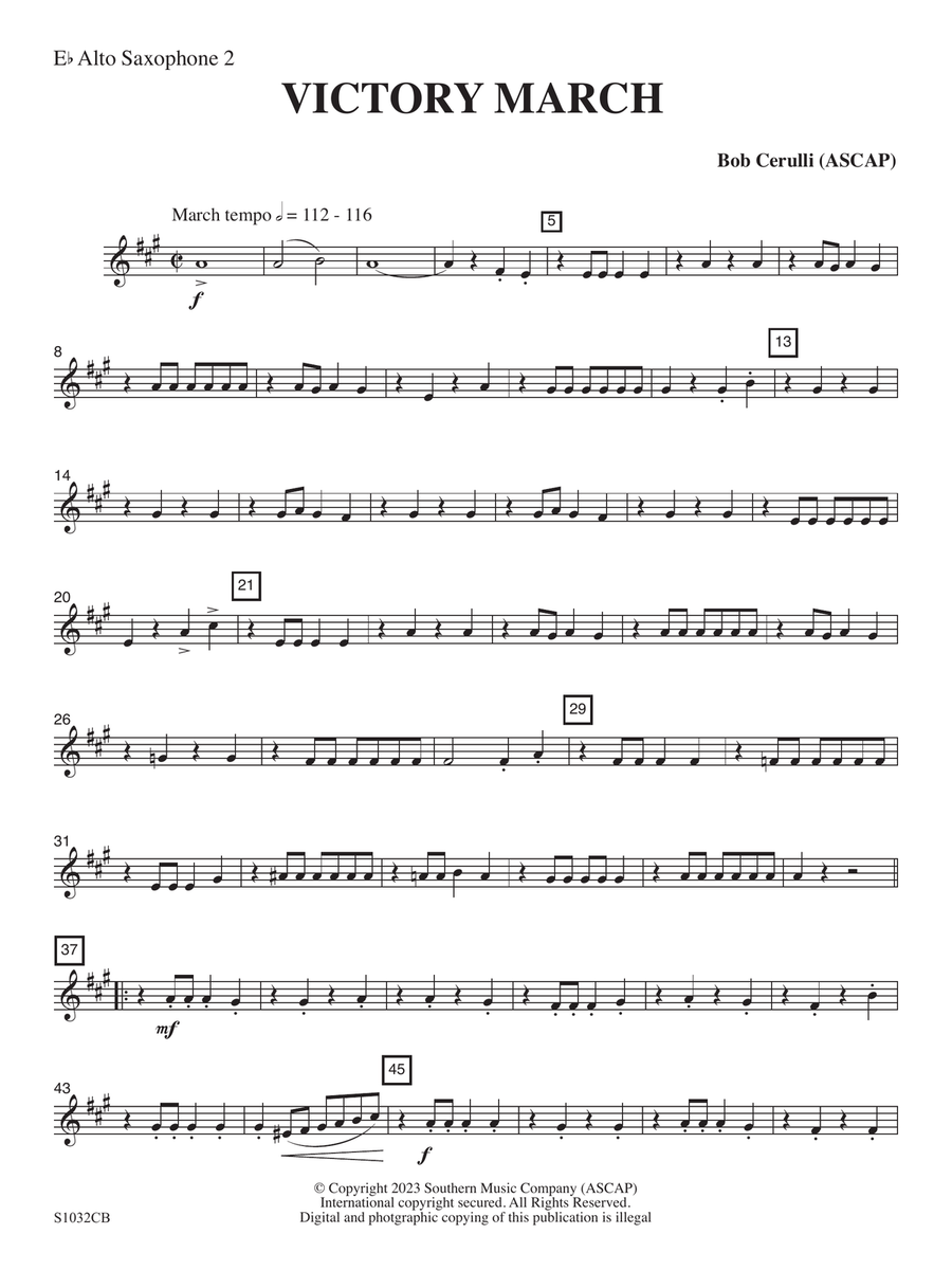 Victory March - Alto Saxophone 2 Concert Band scores gallery preview page 1