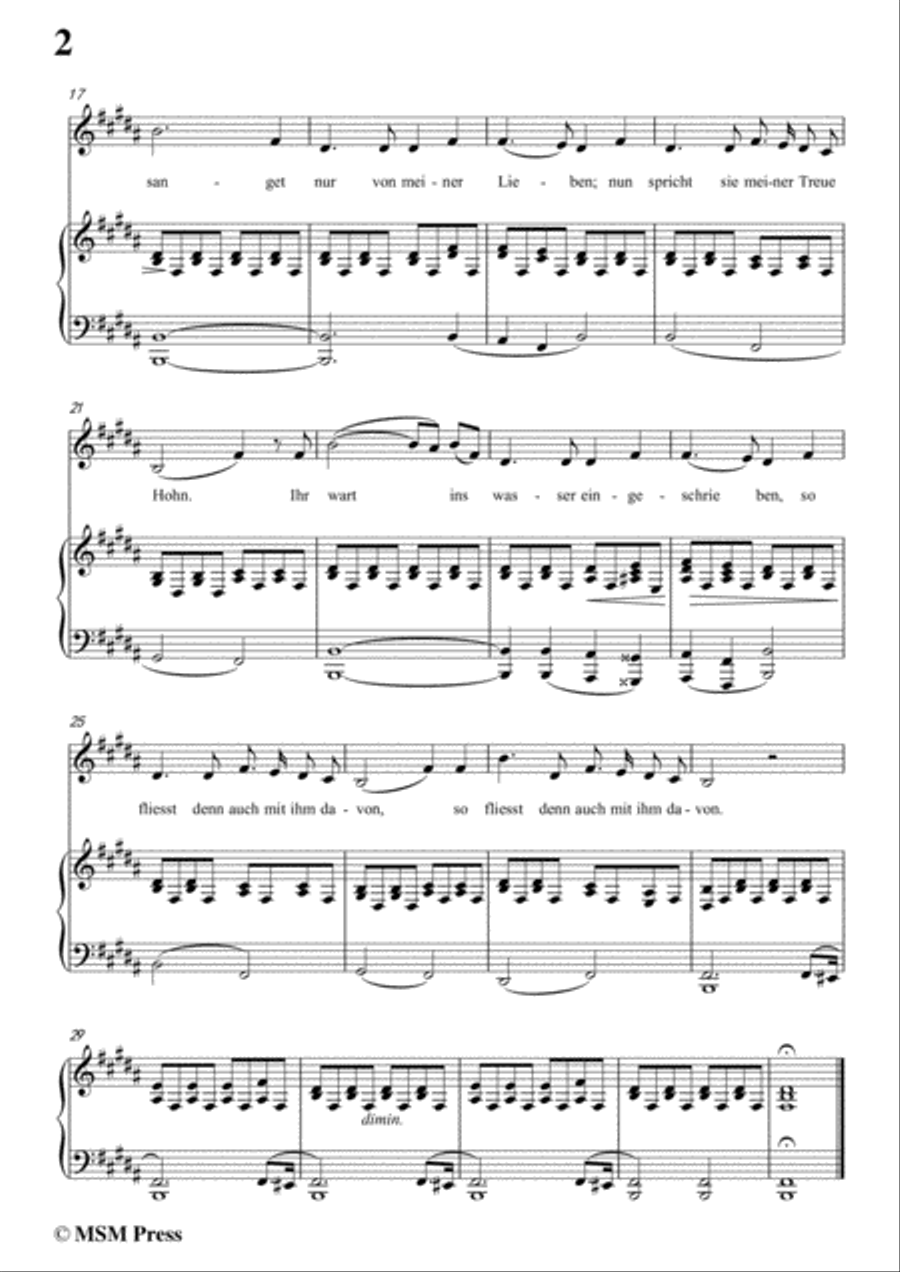 Schubert-Am Flusse (By the River),D.766,in B Major,for Voice&Piano Voice scores gallery preview page 4