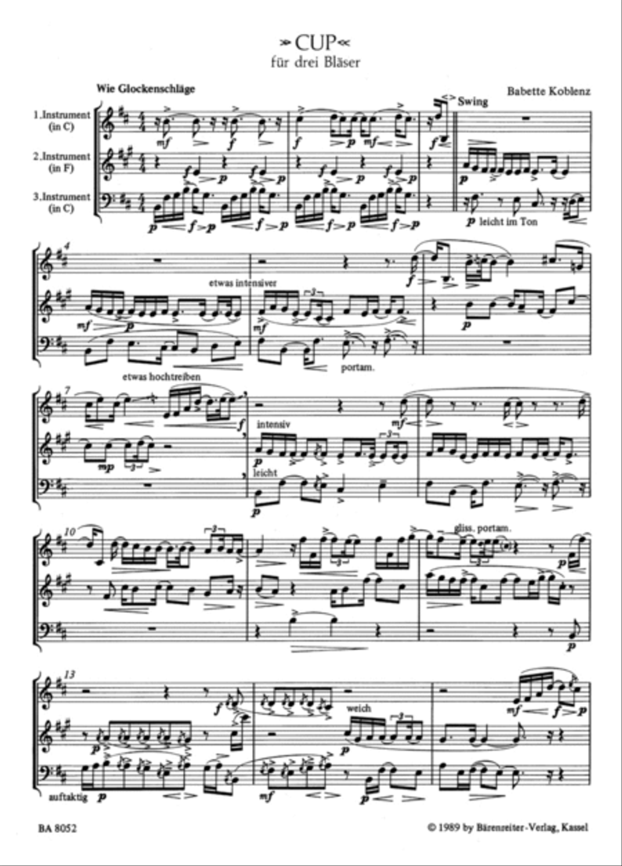 CUP for three Wind Instruments English Horn scores gallery preview page 2