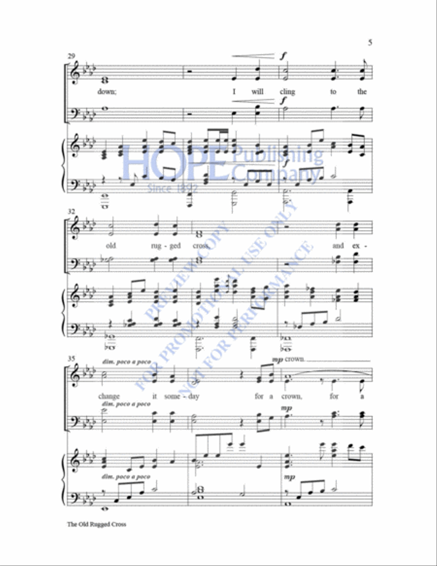 The Old Rugged Cross 4-Part scores gallery preview page 6
