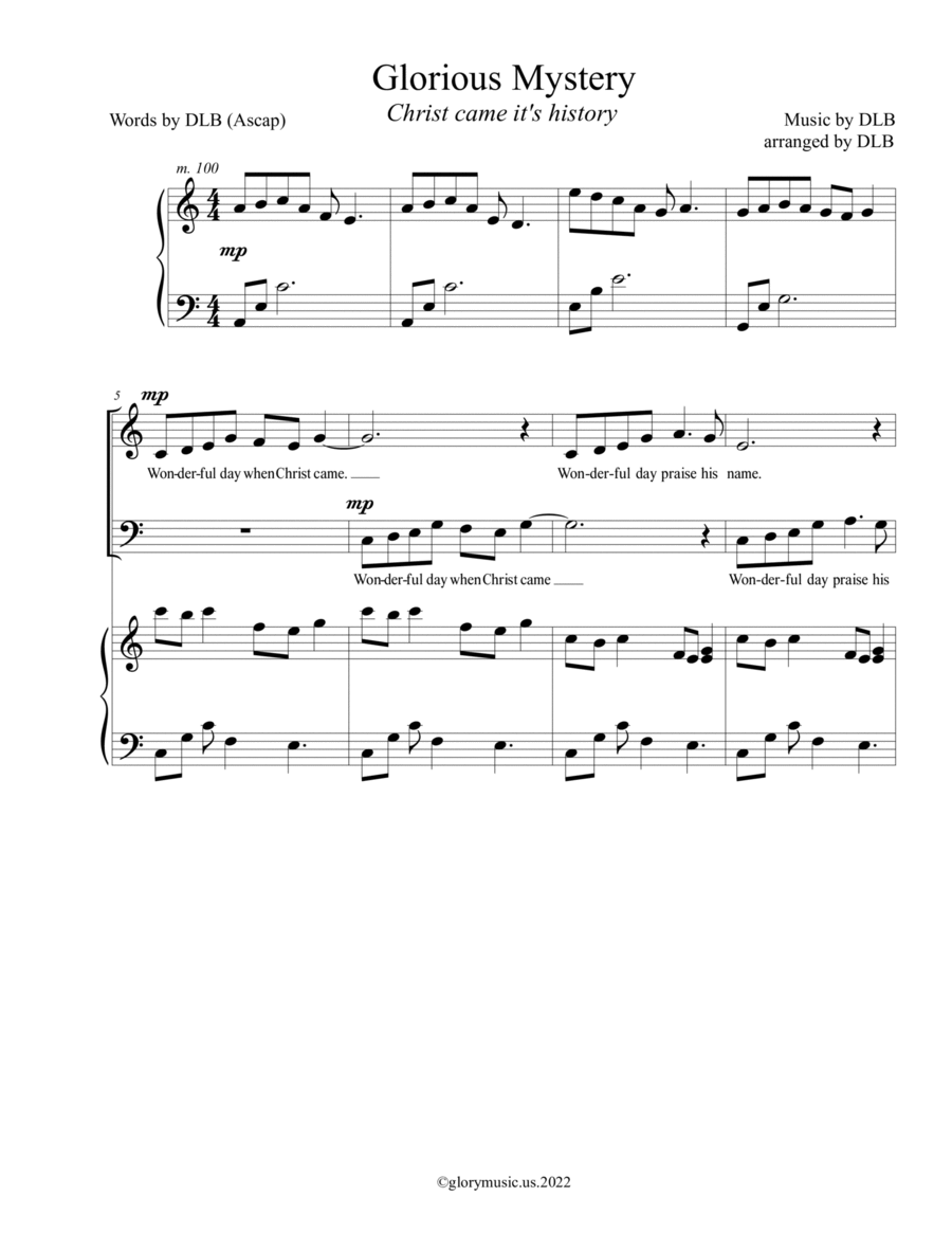 Glorious Mystery 4-Part scores gallery preview page 1