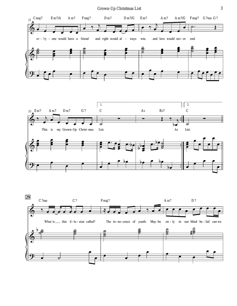 Grown-Up Christmas List Piano, Vocal scores gallery preview page 3