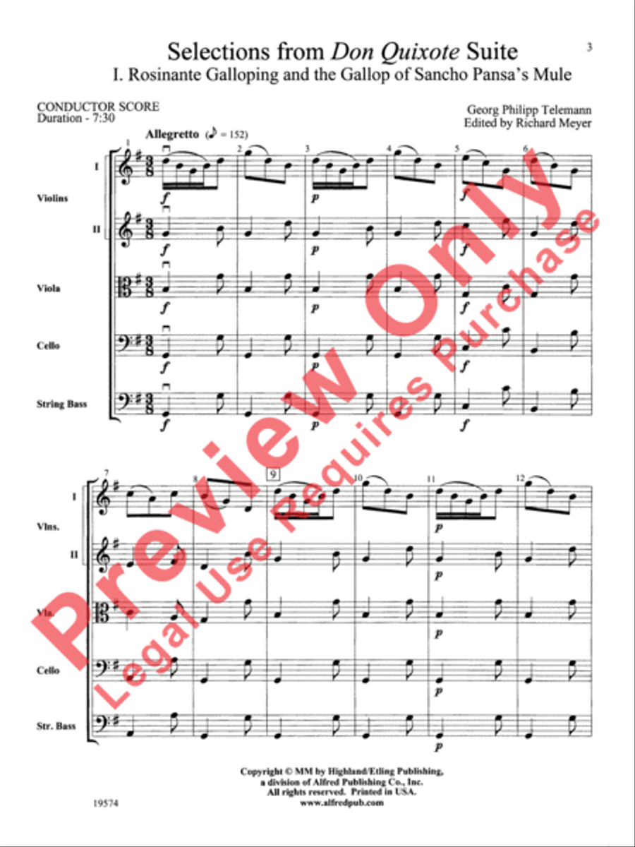 Selections from Don Quixote Suite String Orchestra scores gallery preview page 4