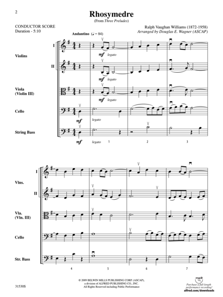 Rhosymedre, from Three Preludes (score only)
