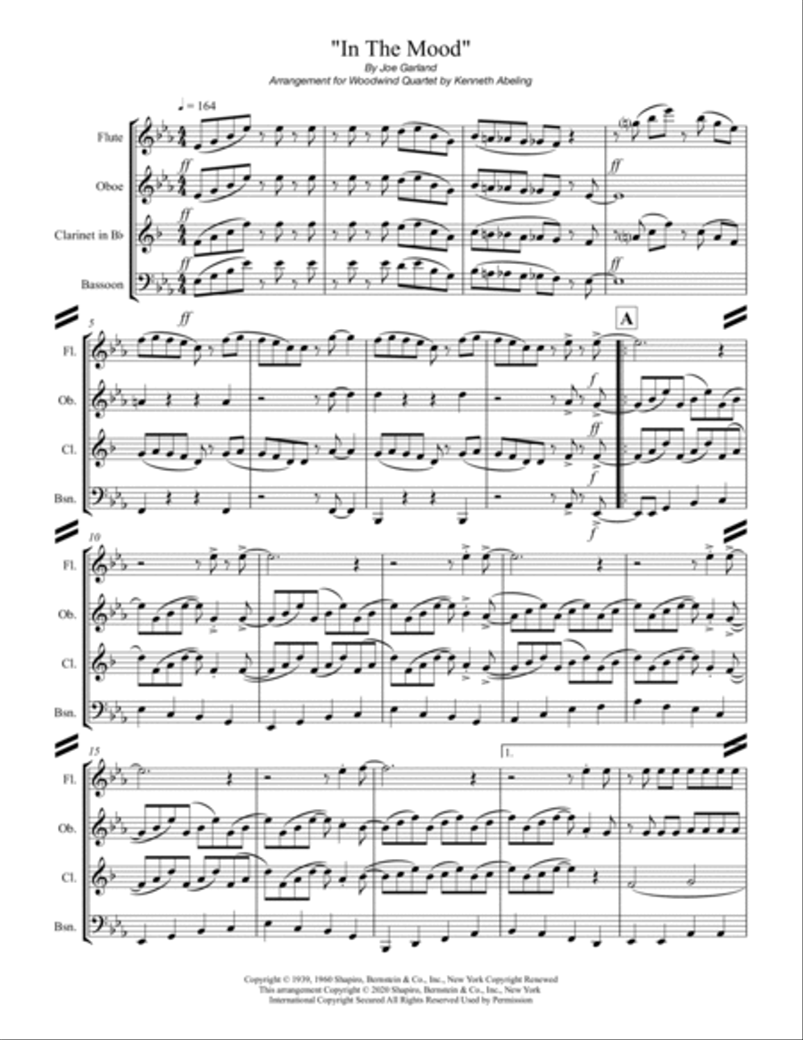 In The Mood Woodwind Quartet scores gallery preview page 2