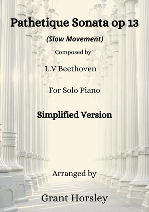 Book cover for Pathetique Sonata (slow mvt) by Beethoven- Simplified version