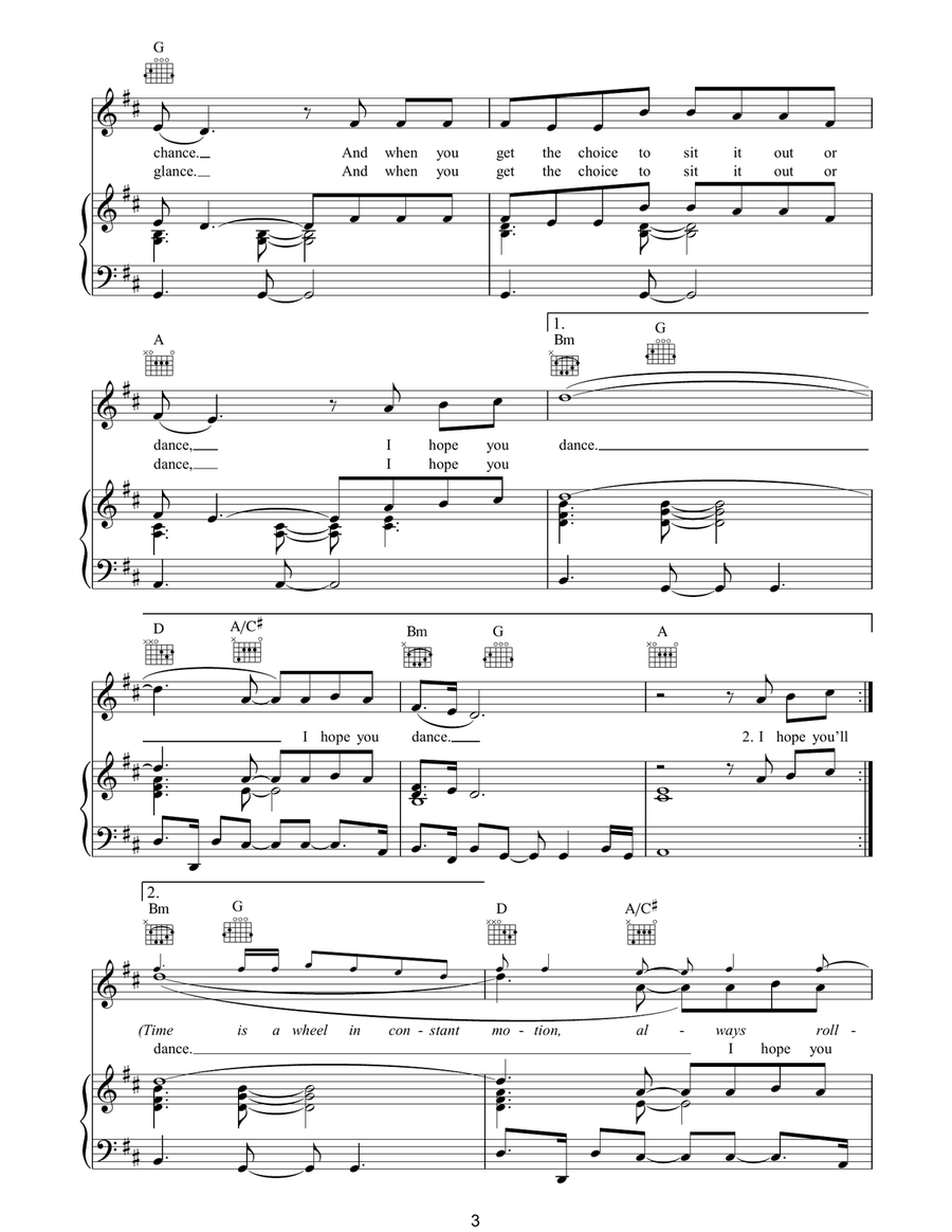 I Hope You Dance I Hope You Dance Piano, Vocal, Guitar scores gallery preview page 3