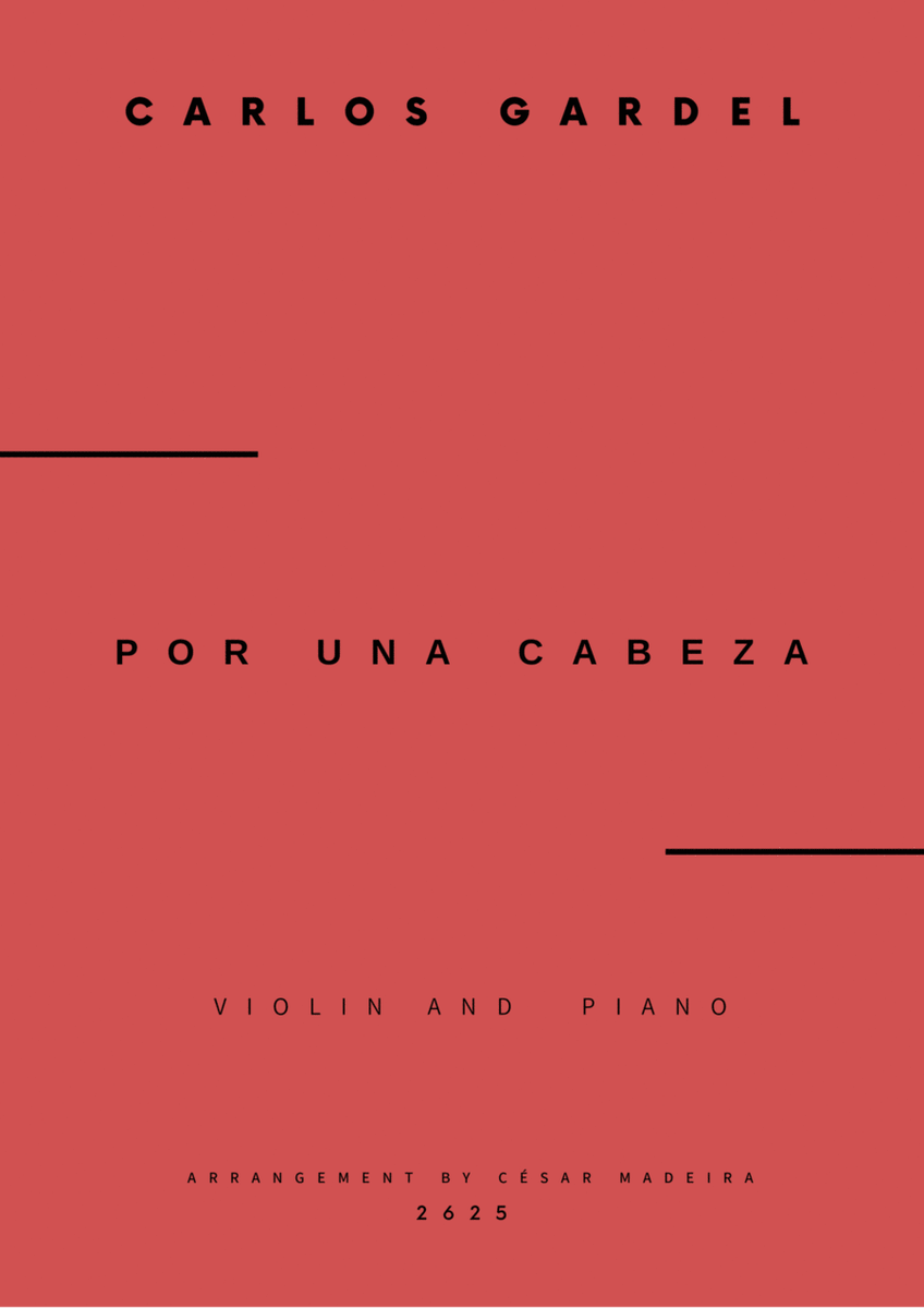 Por Una Cabeza - Violin and Piano - W/Chords (Full Score and Parts) image number null