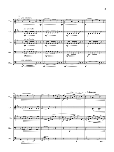 Chant d’Adieu (Romance sans Paroles), Op. 77 [by Charles Neudtedt, arr for Brass Quintet] image number null