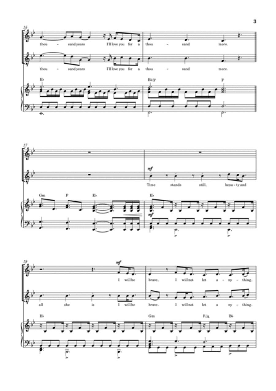 A Thousand Years 2-Part scores gallery preview page 3