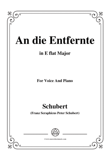 Schubert-An die Entfernte,in E flat Major,for Voice&Piano image number null