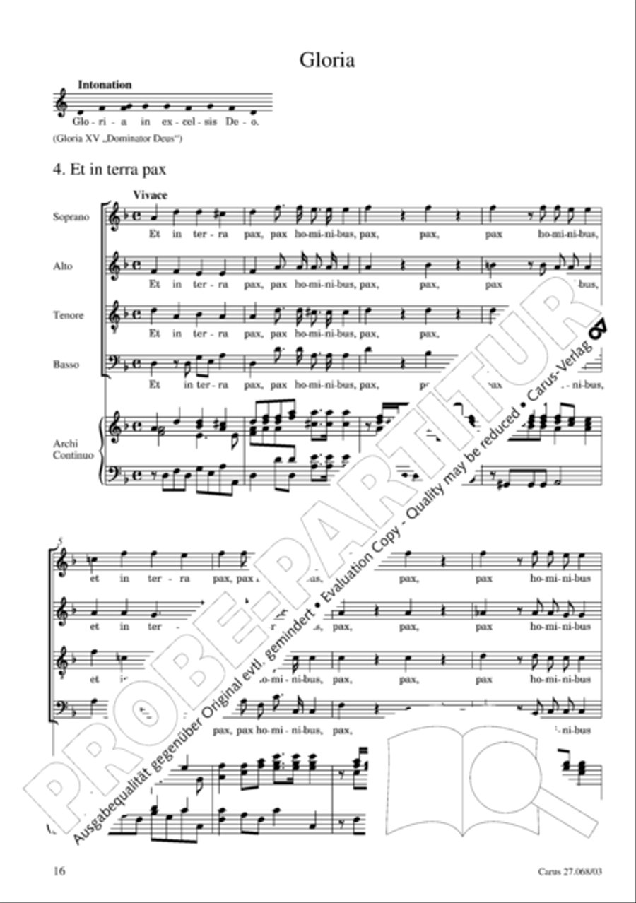 Mass in D minor (Missa in d) 4-Part scores gallery preview page 17