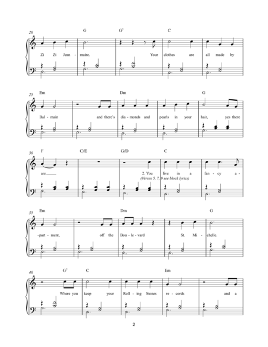 Where Do You Go To (My Lovely) Easy Piano scores gallery preview page 2