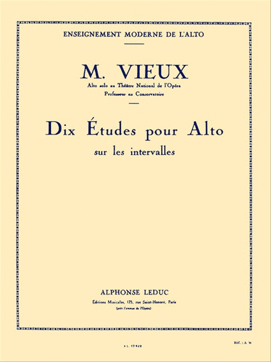 10 Etudes sur les Intervalles Viola Solo scores gallery preview page 1