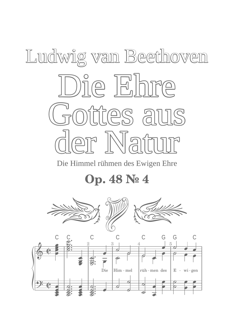 Die Ehre Gottes aus der Natur (Die Himmel rühmen des Ewigen Ehre, Ludwig van Beethoven; for organ) Organ scores gallery preview page 2