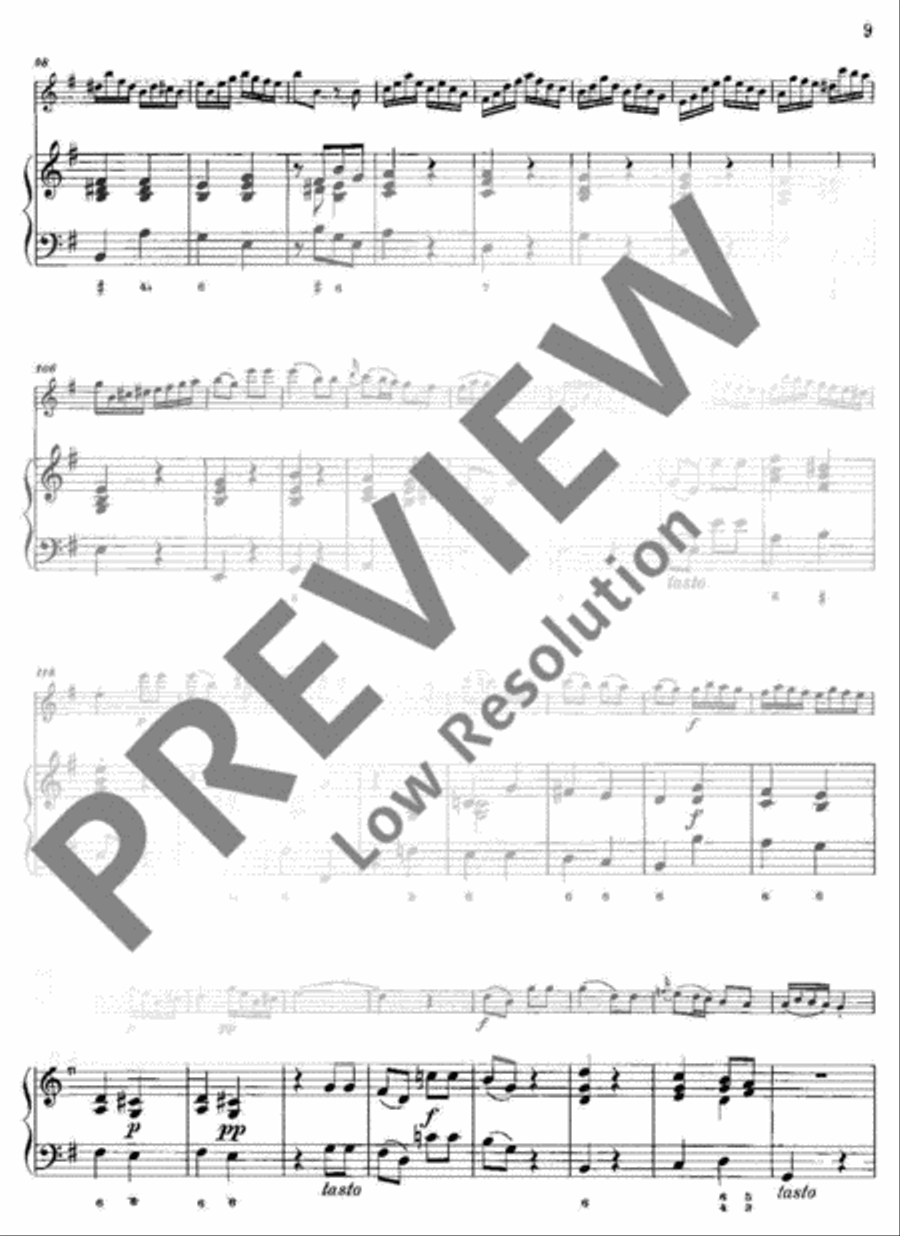 Hamburger Sonata G Major Flute scores gallery preview page 10