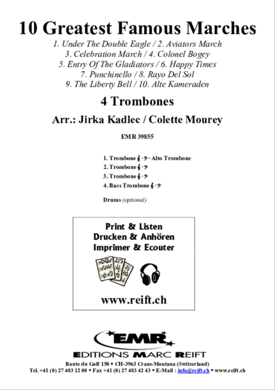10 Greatest Famous Marches Trombone Quartet scores gallery preview page 2