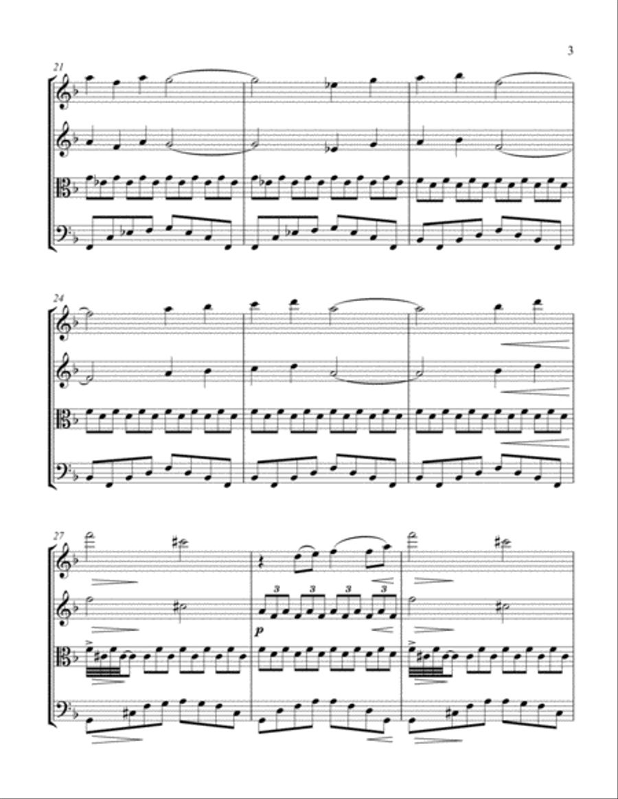 Reverie - Debussy - For String quartet String Quartet scores gallery preview page 3
