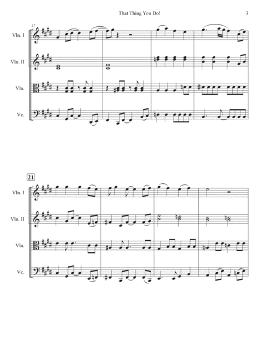 That Thing You Do! String Quartet scores gallery preview page 4