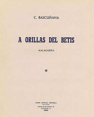Book cover for A Orillas Del Betis (Malaguena)