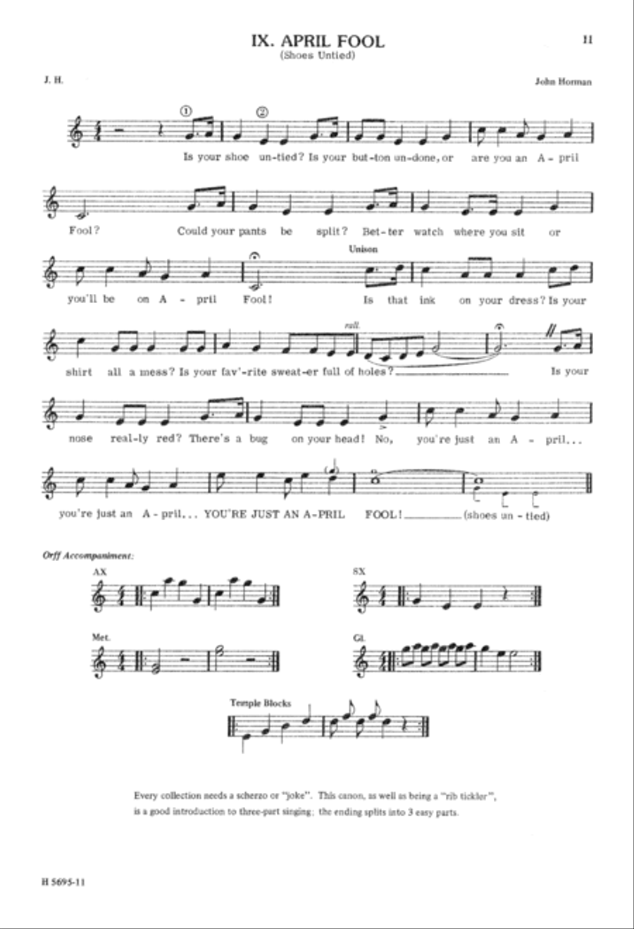 Seasonal Canons and Partner Songs Unison Choir scores gallery preview page 12