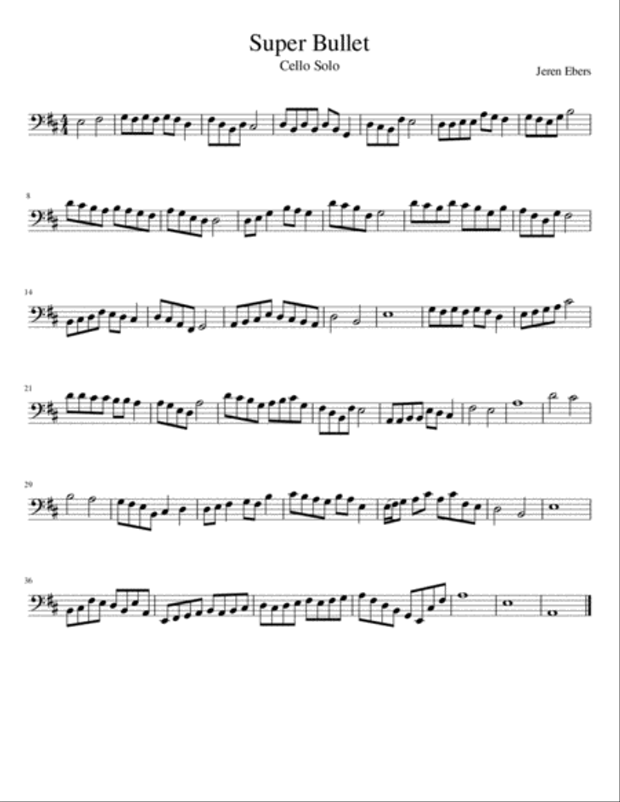 Super Bullet Super Bullet Cello Solo scores gallery preview page 1