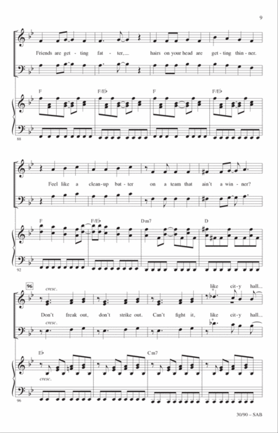 30/90 (from tick, tick... BOOM!) (arr. Roger Emerson) 3-Part scores gallery preview page 8