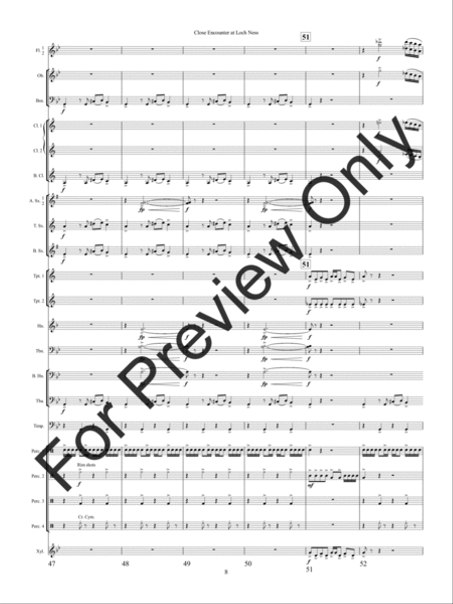 Close Encounter at Loch Ness Concert Band scores gallery preview page 11