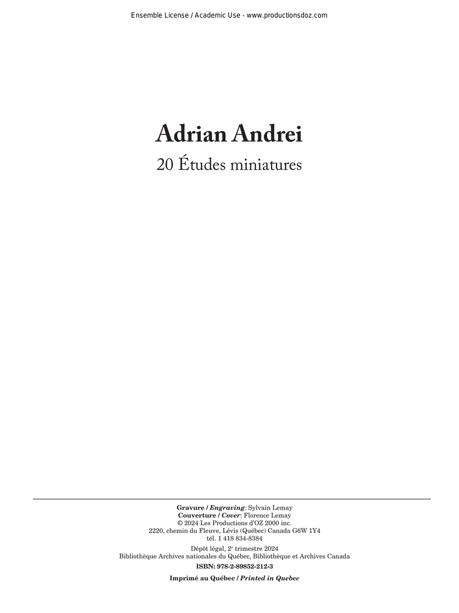 20 Études miniatures