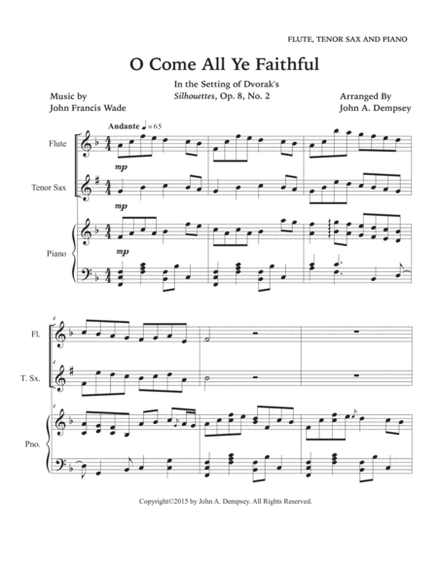 O Come All Ye Faithful (Trio for Flute, Tenor Sax and Piano) image number null