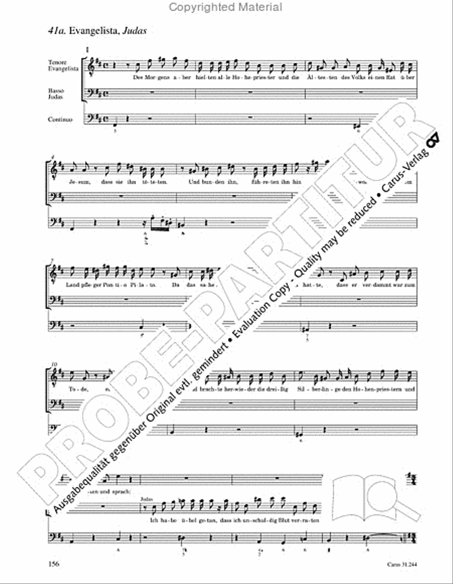 St. Matthew Passion (Matthaus-Passion) 4-Part scores gallery preview page 158