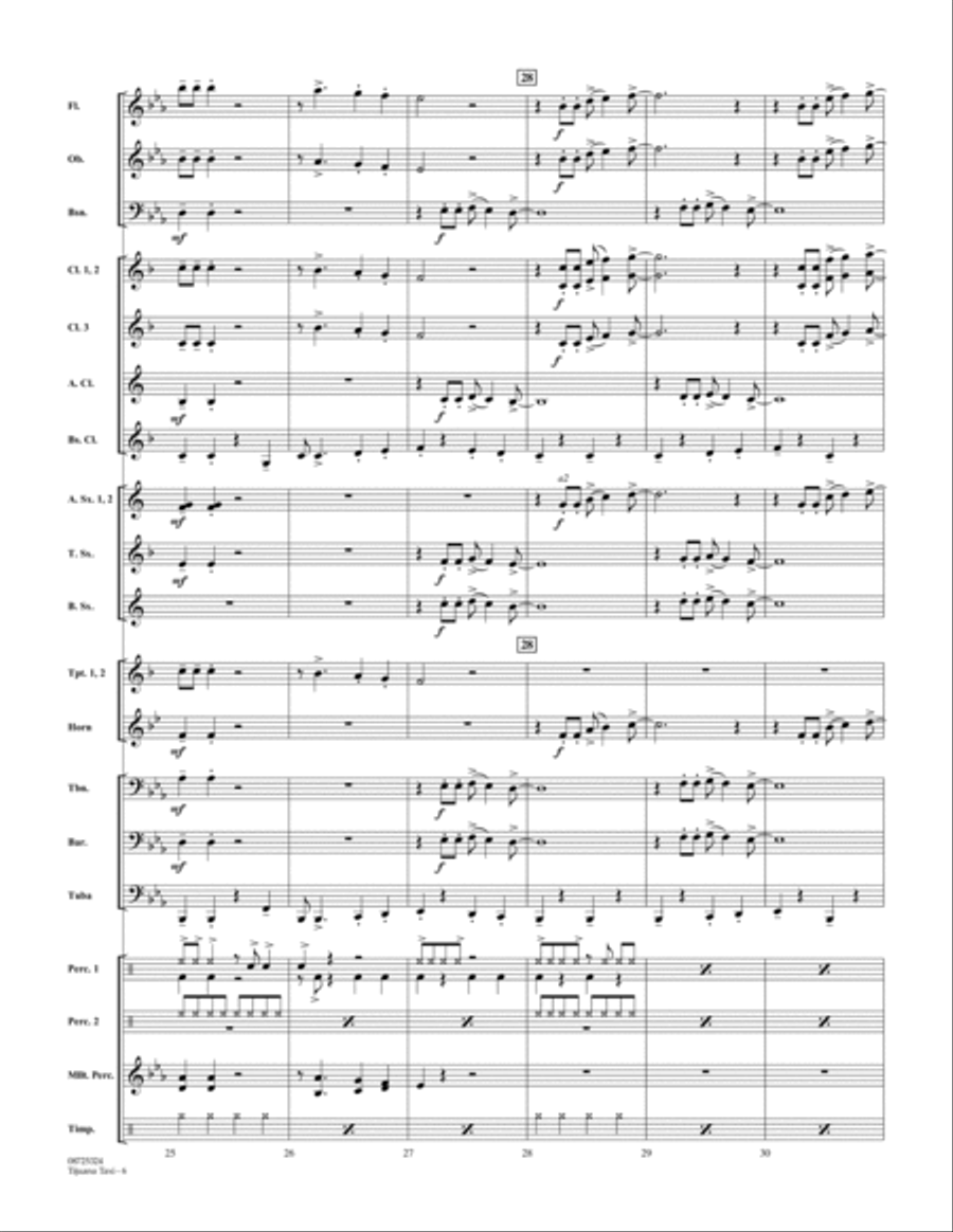 Tijuana Taxi - Full Score Concert Band scores gallery preview page 6
