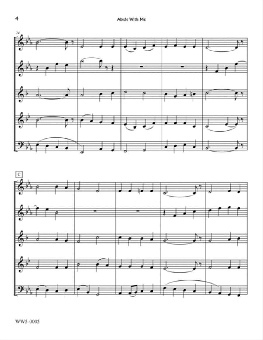 Abide With Me Woodwind Quintet scores gallery preview page 4
