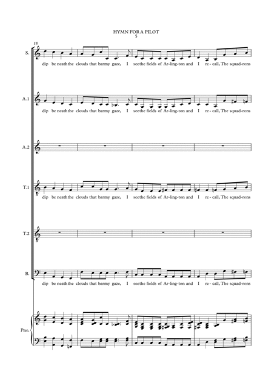 HYMN FOR A PILOT HYMN FOR A PILOT 4-Part scores gallery preview page 6
