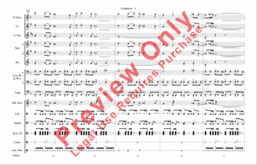 Immigrant Song (score only) Marching Band scores gallery preview page 4
