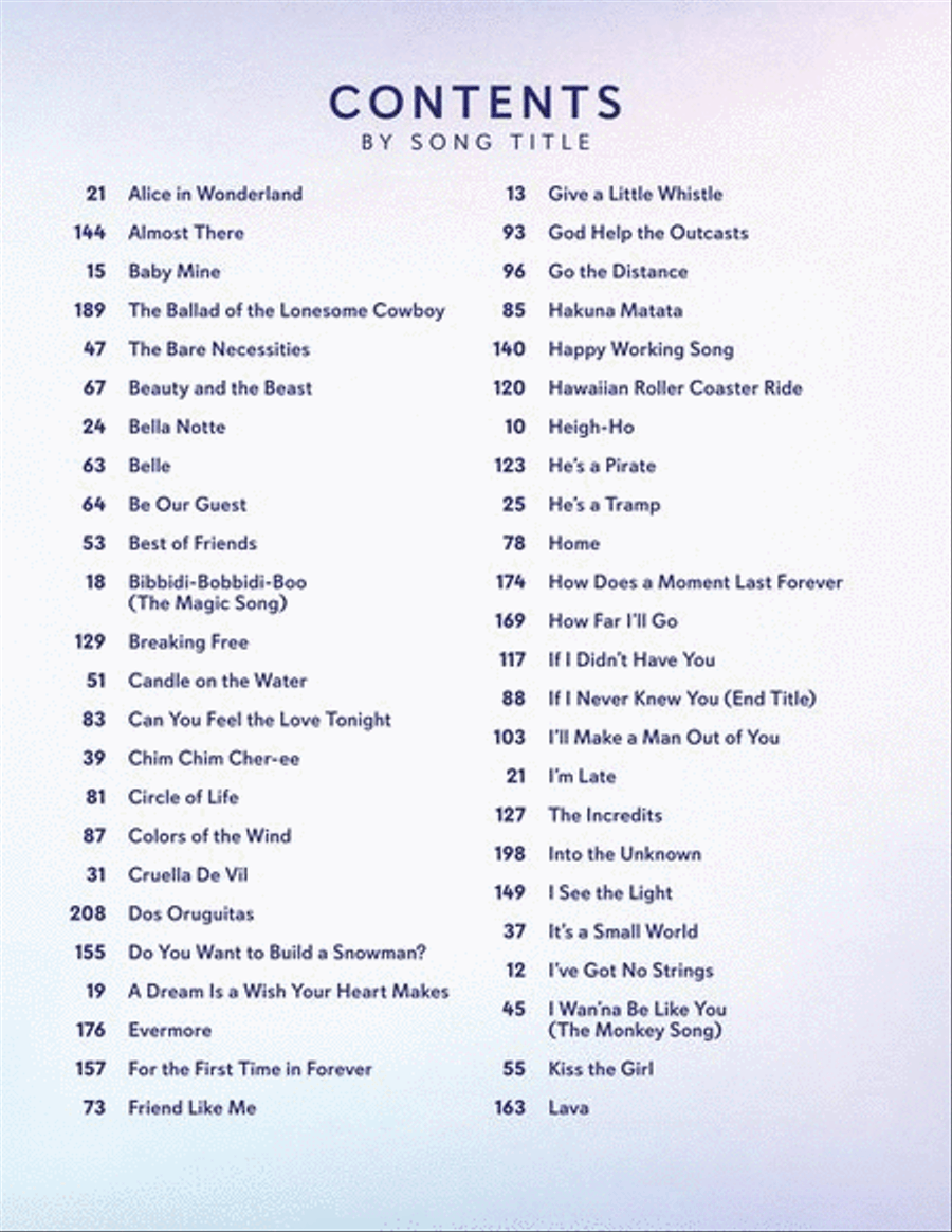 Disney 100 Songs