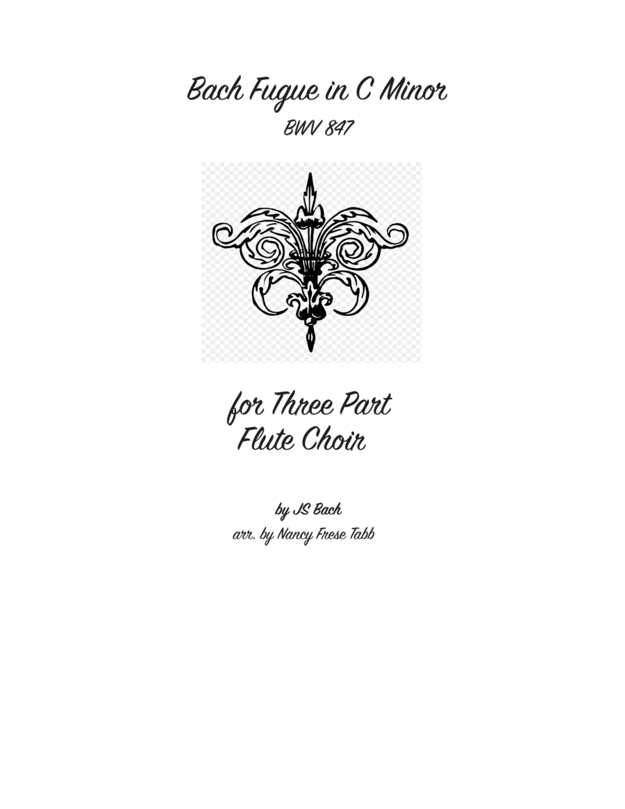Bach Fugue in C Minor for 3 Part Flute Choir Woodwind Trio scores gallery preview page 1