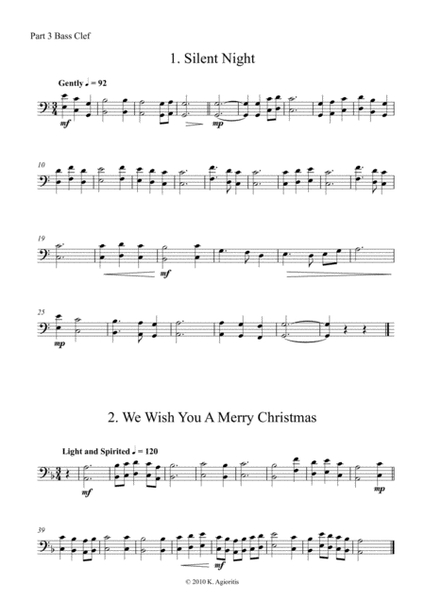 Carols for Four (or more) - Fifteen Carols with Flexible Instrumentation - Part 3 - C Bass Clef