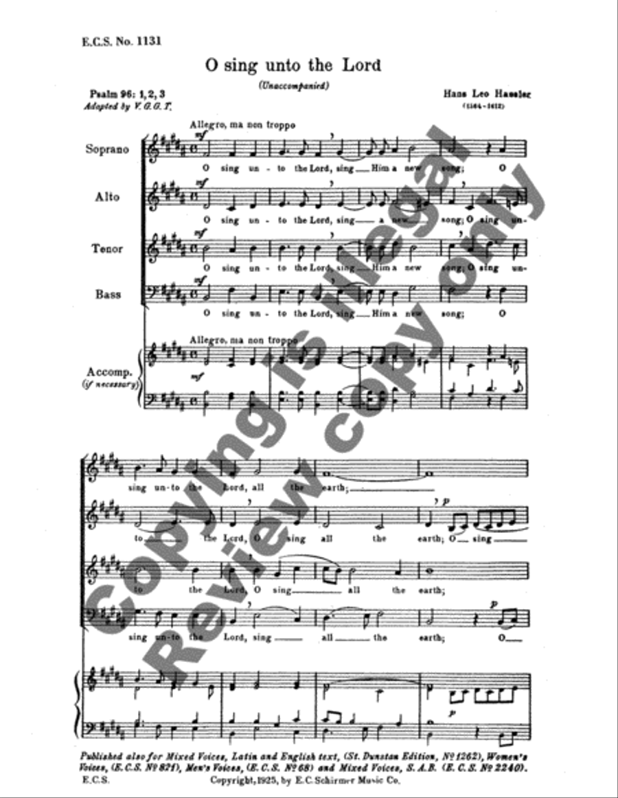 O Sing Unto the Lord O Sing Unto the Lord 4-Part scores gallery preview page 5